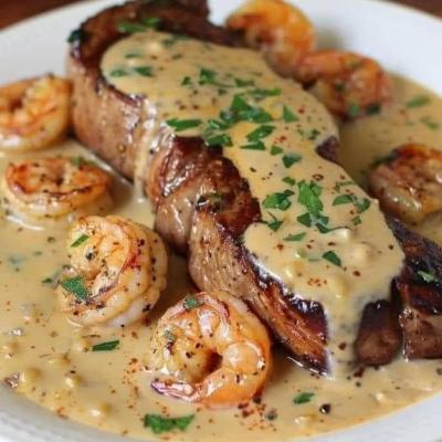 Lomo En Salsa De Camarones
